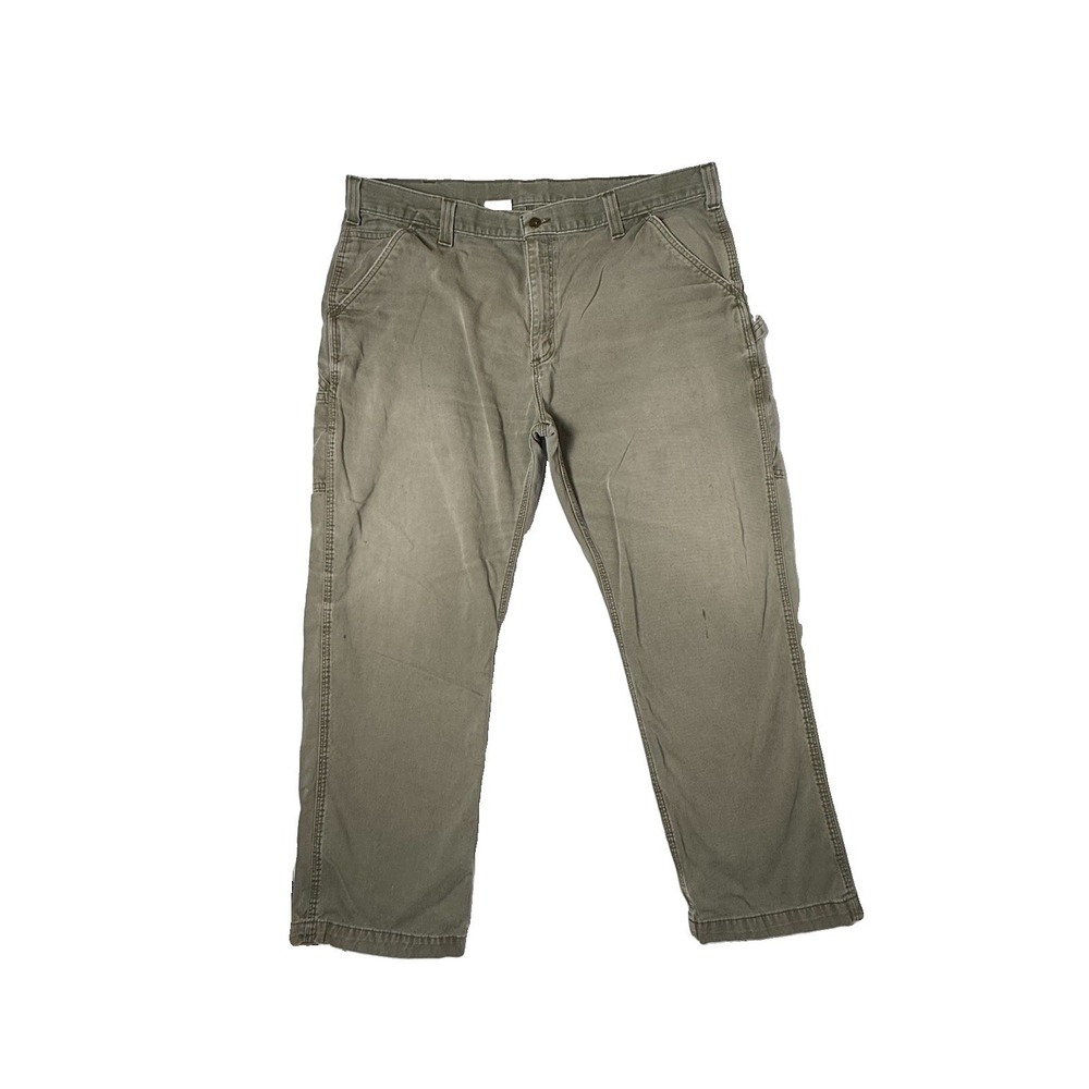 Carhartt B324 ARG Carpenter Work Pants Relaxed Fit 42x30 Green Cargo Utility